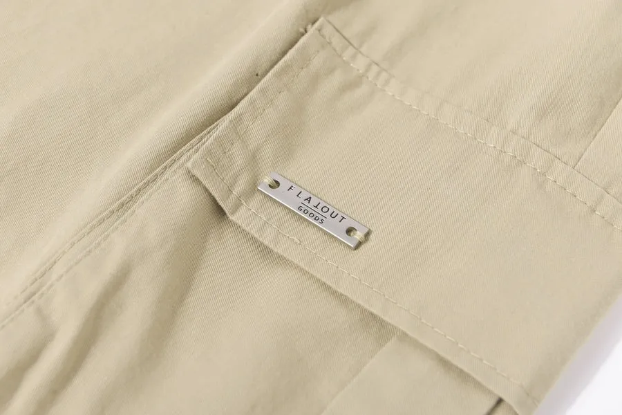 Breathable Solid Color Cargo Pants with Comfort and Drawstring Cuffs