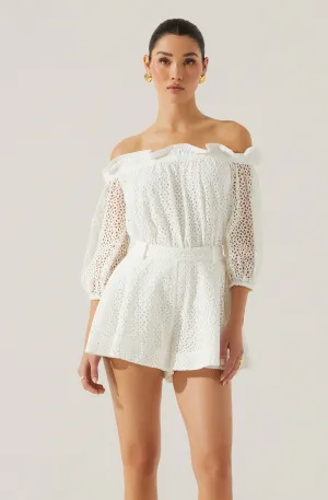 Brissa Eyelet Off Shoulder Top