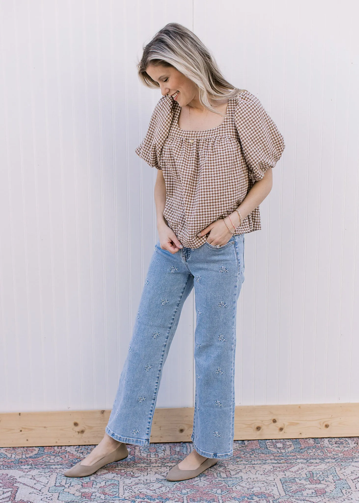 Brown Checks Top