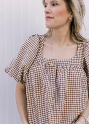 Brown Checks Top