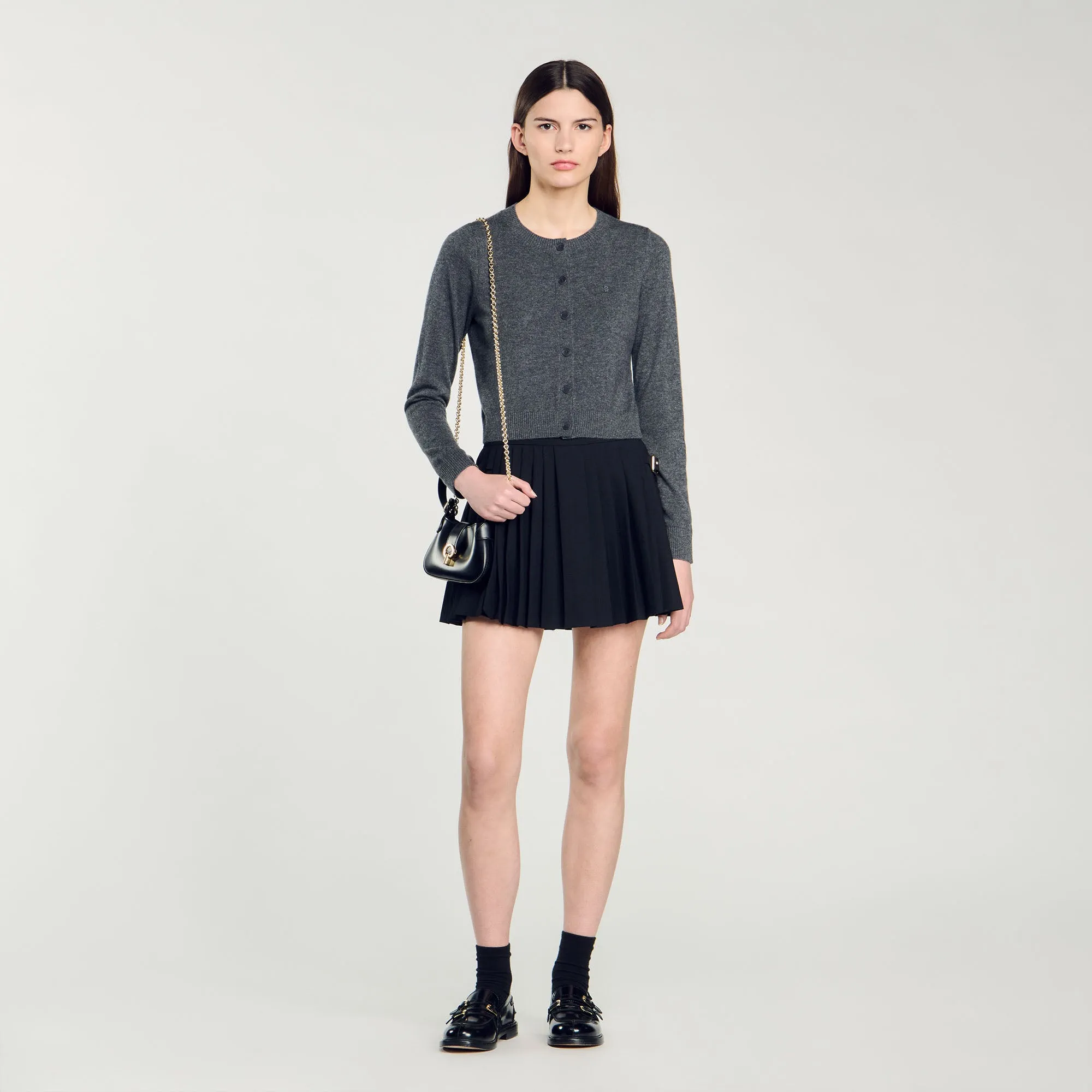 Bruyeres Wool And Cashmere Cardigan Dark Grey