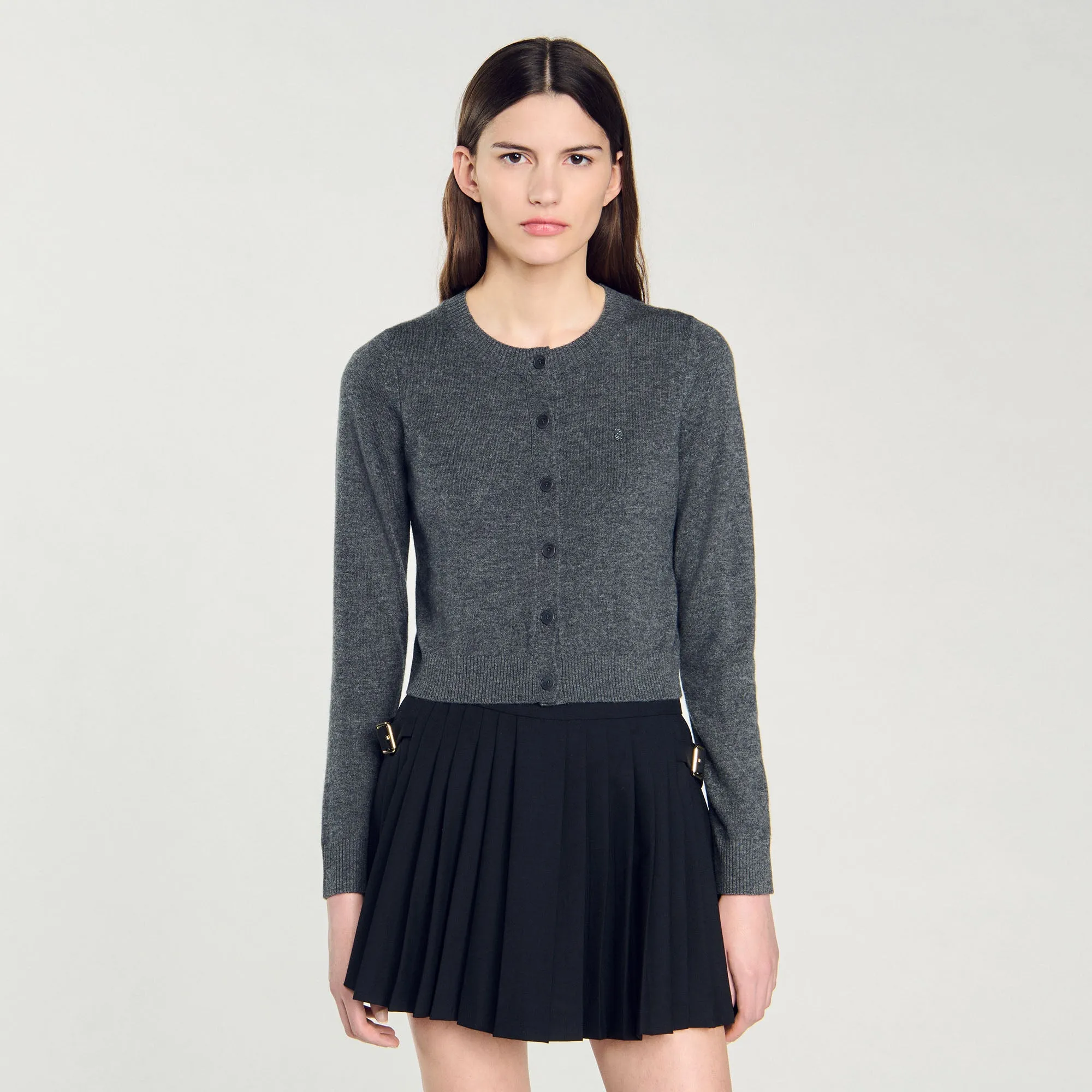 Bruyeres Wool And Cashmere Cardigan Dark Grey