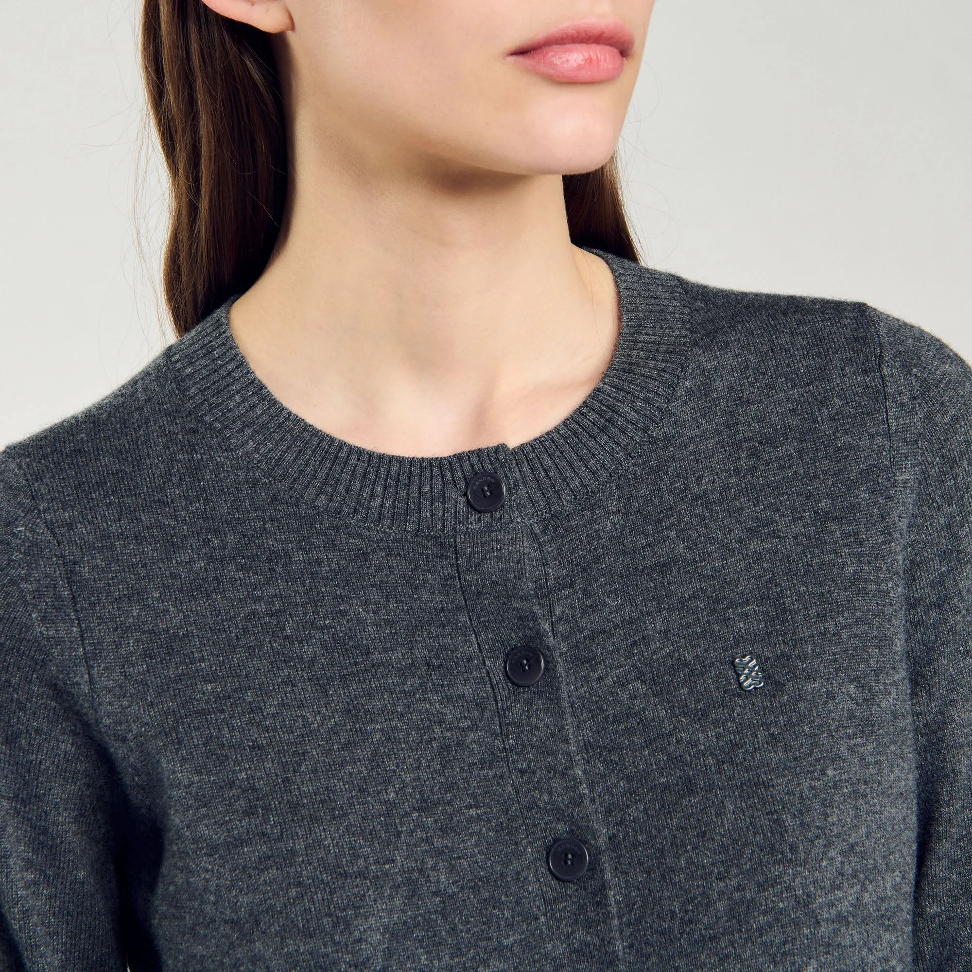 Bruyeres Wool And Cashmere Cardigan Dark Grey