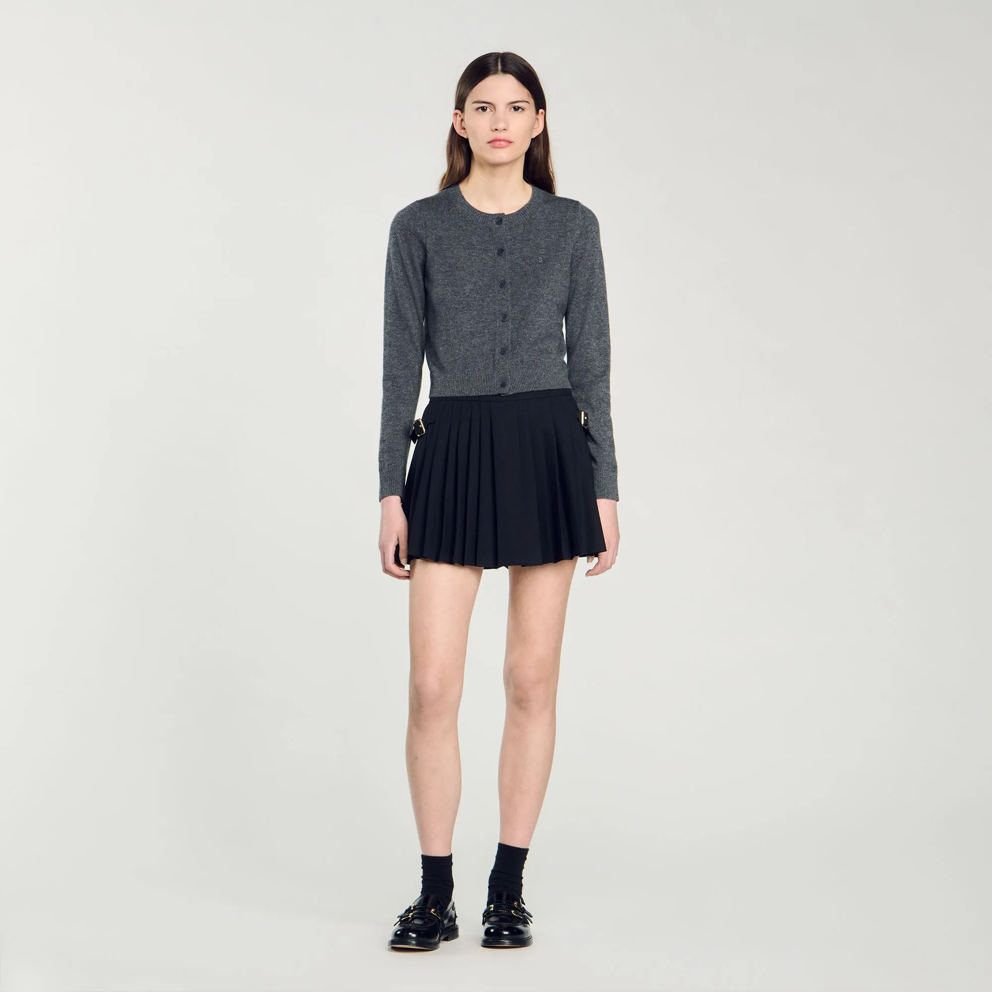 Bruyeres Wool And Cashmere Cardigan Dark Grey