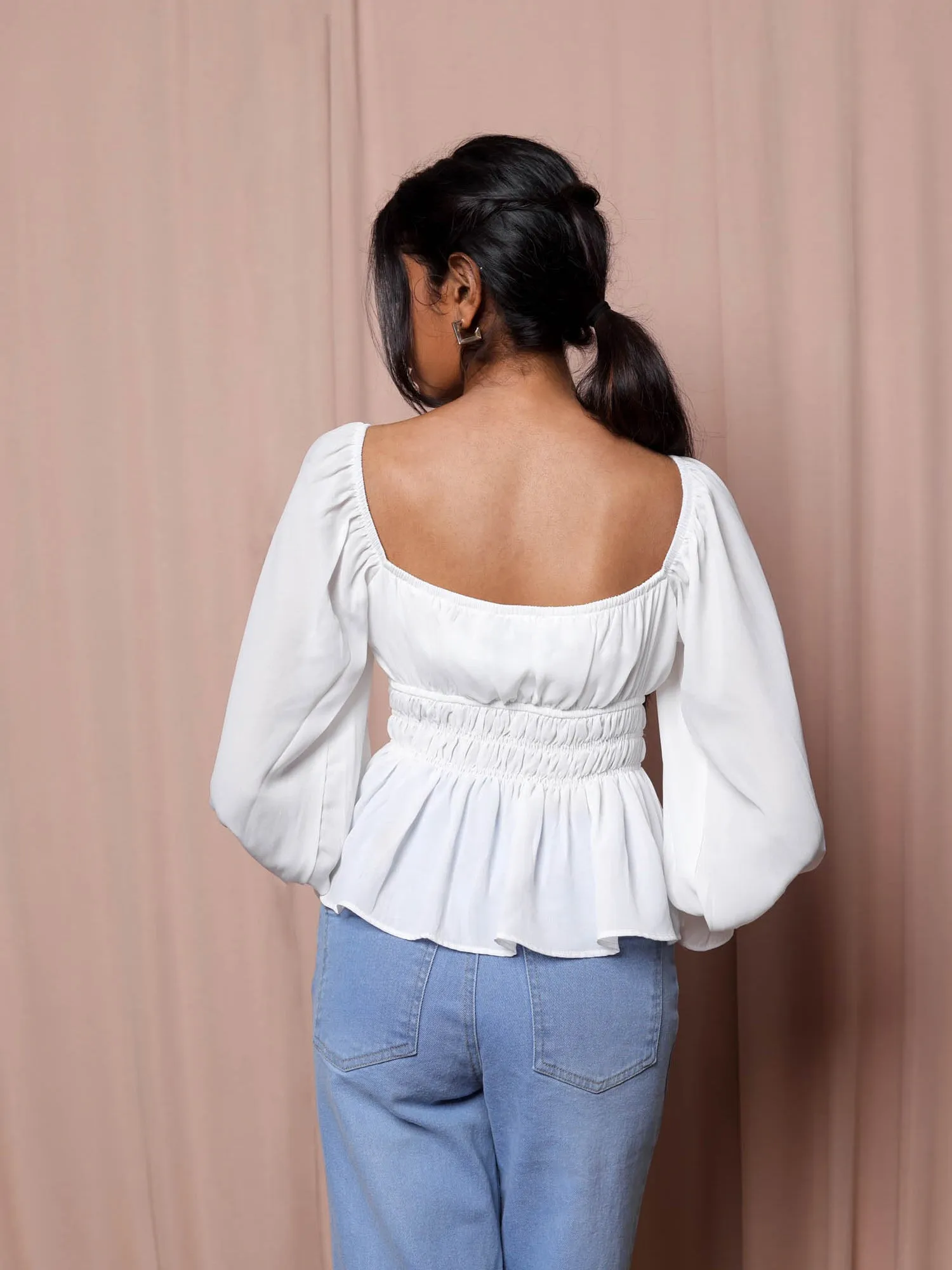 Bustier Detail Front Tie-Up Top