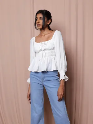Bustier Detail Front Tie-Up Top