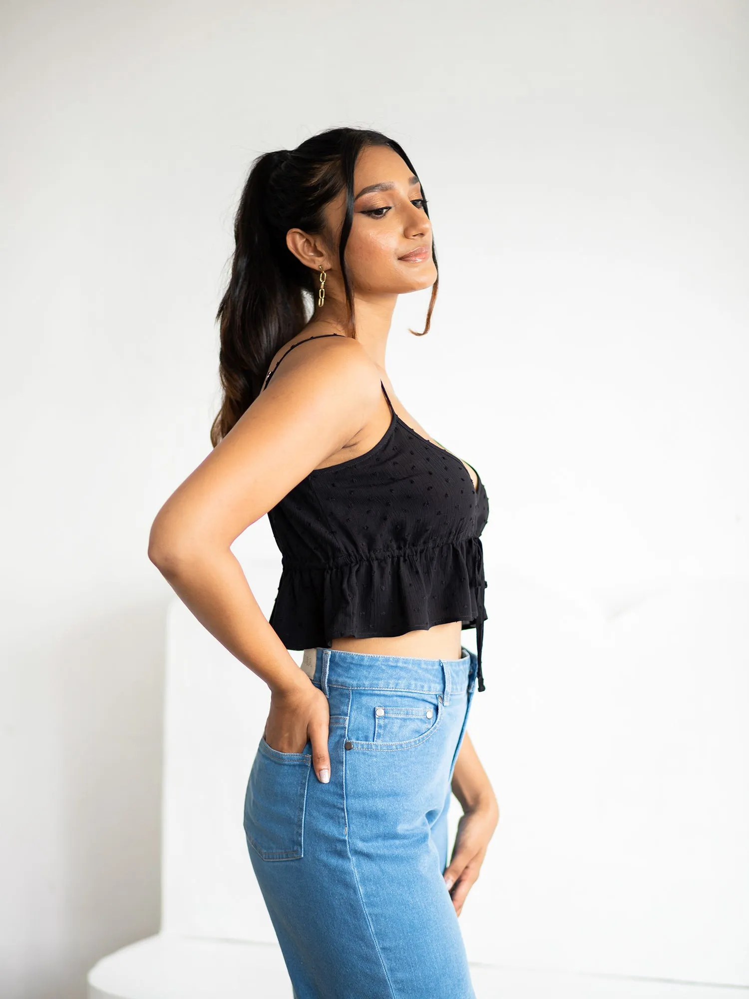 Bustier Detail Front Tie Up Top