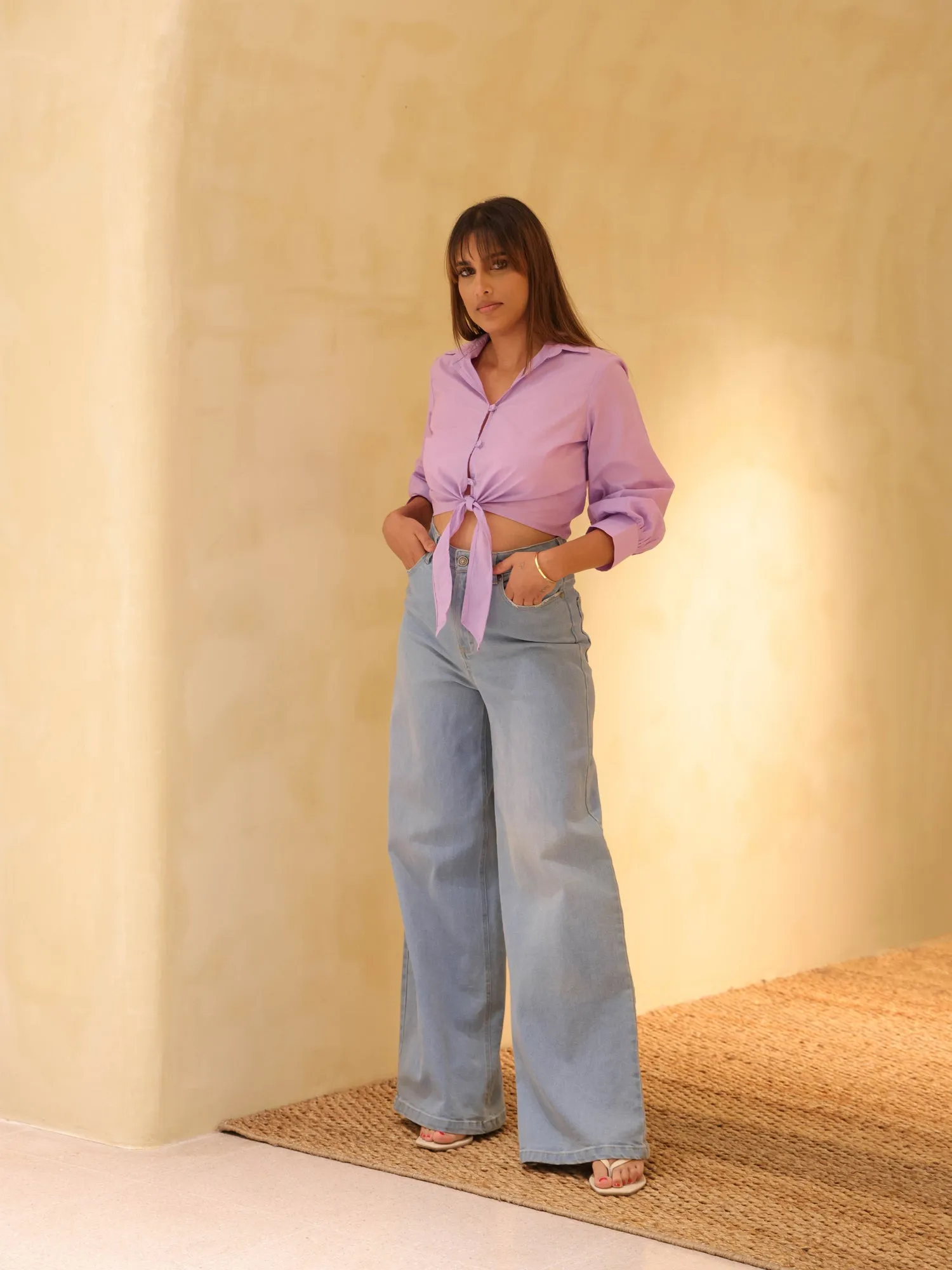 Button Down Front Tie Up Top