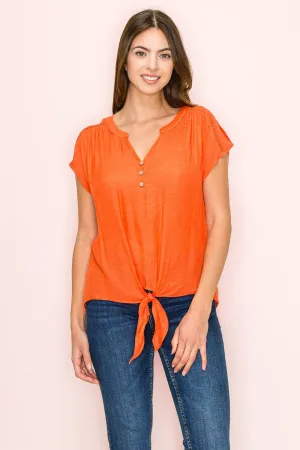 BUTTON FRONT MIX MEDIA TIE FRONT TOP