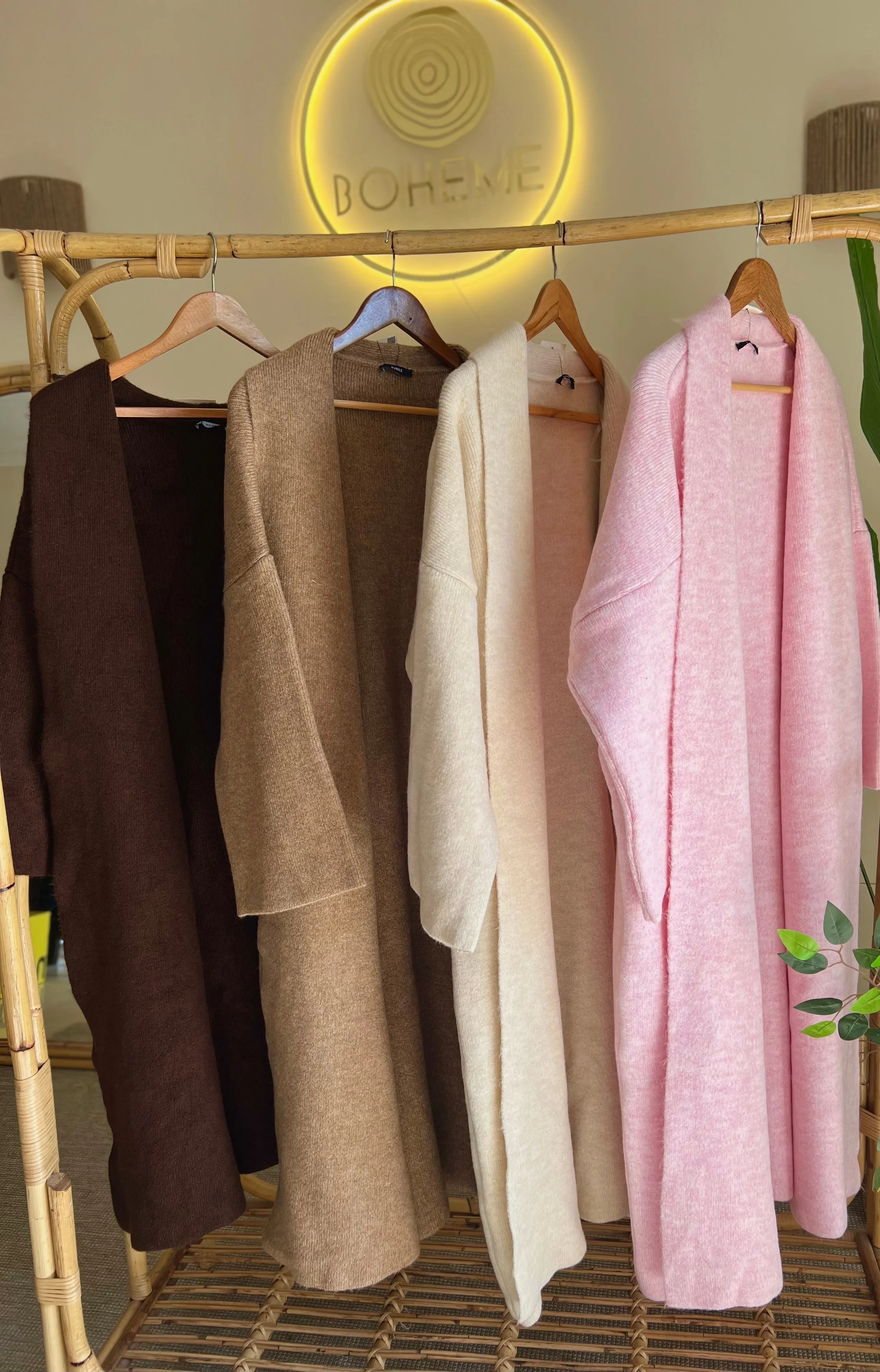 Camel Heavy Longline Coat Cardigan