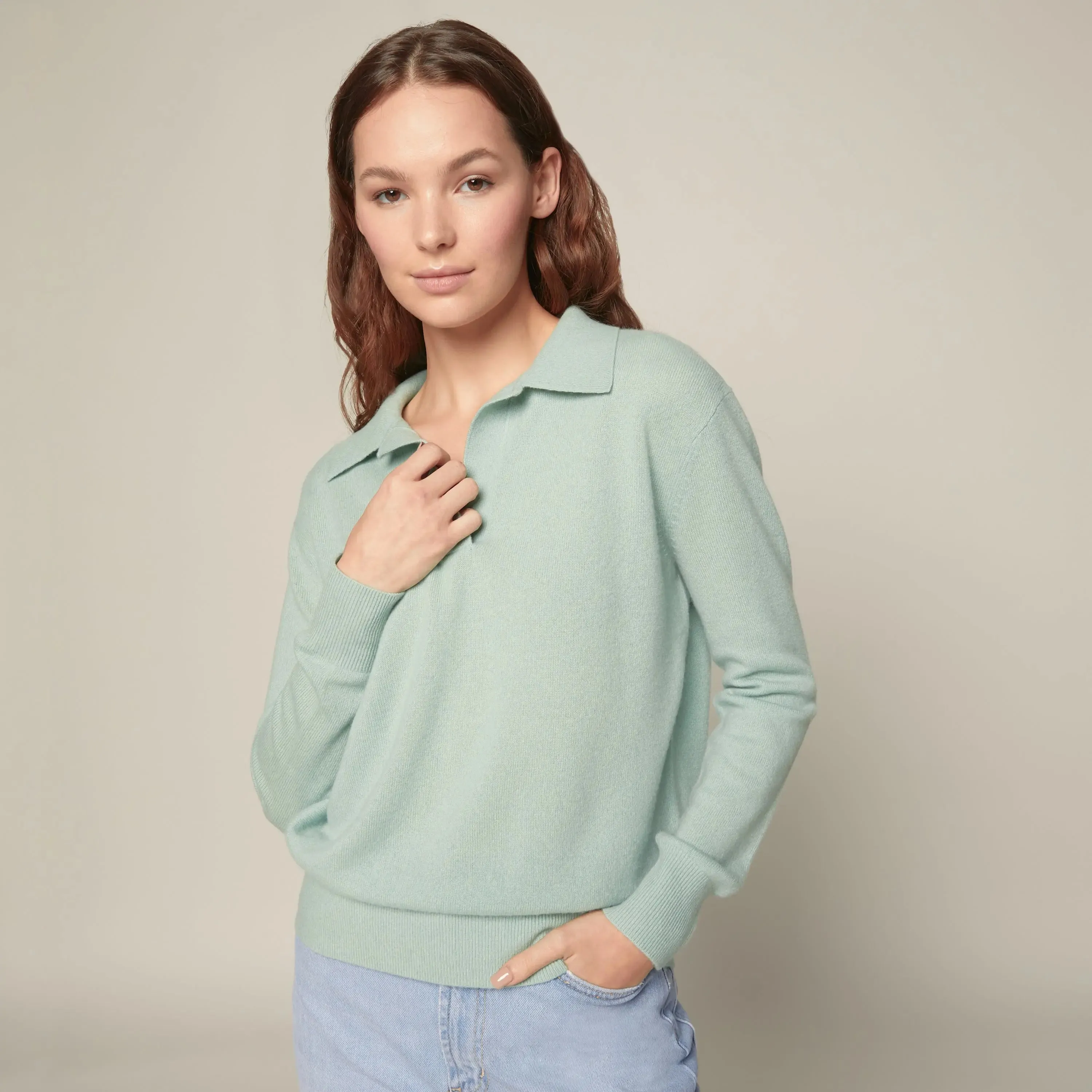 Camila Airy Collared cashmere Sweater by Italic