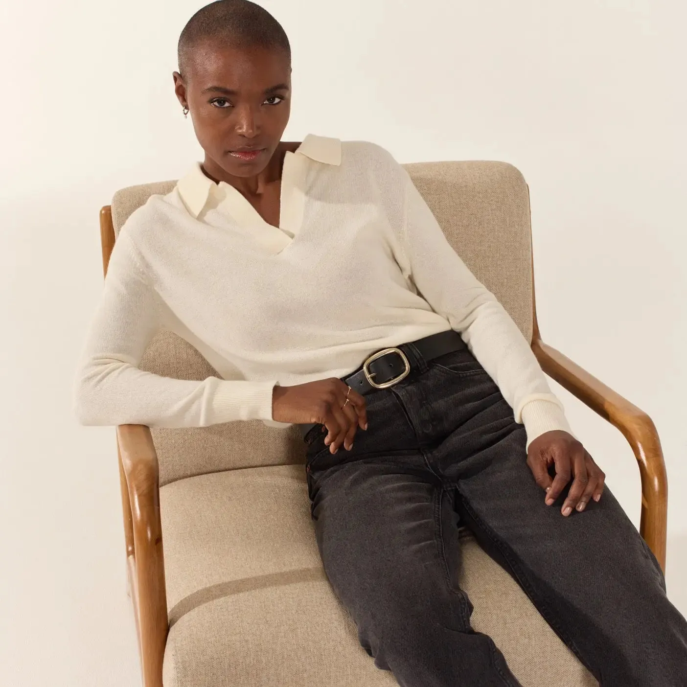 Camila Airy Collared cashmere Sweater by Italic