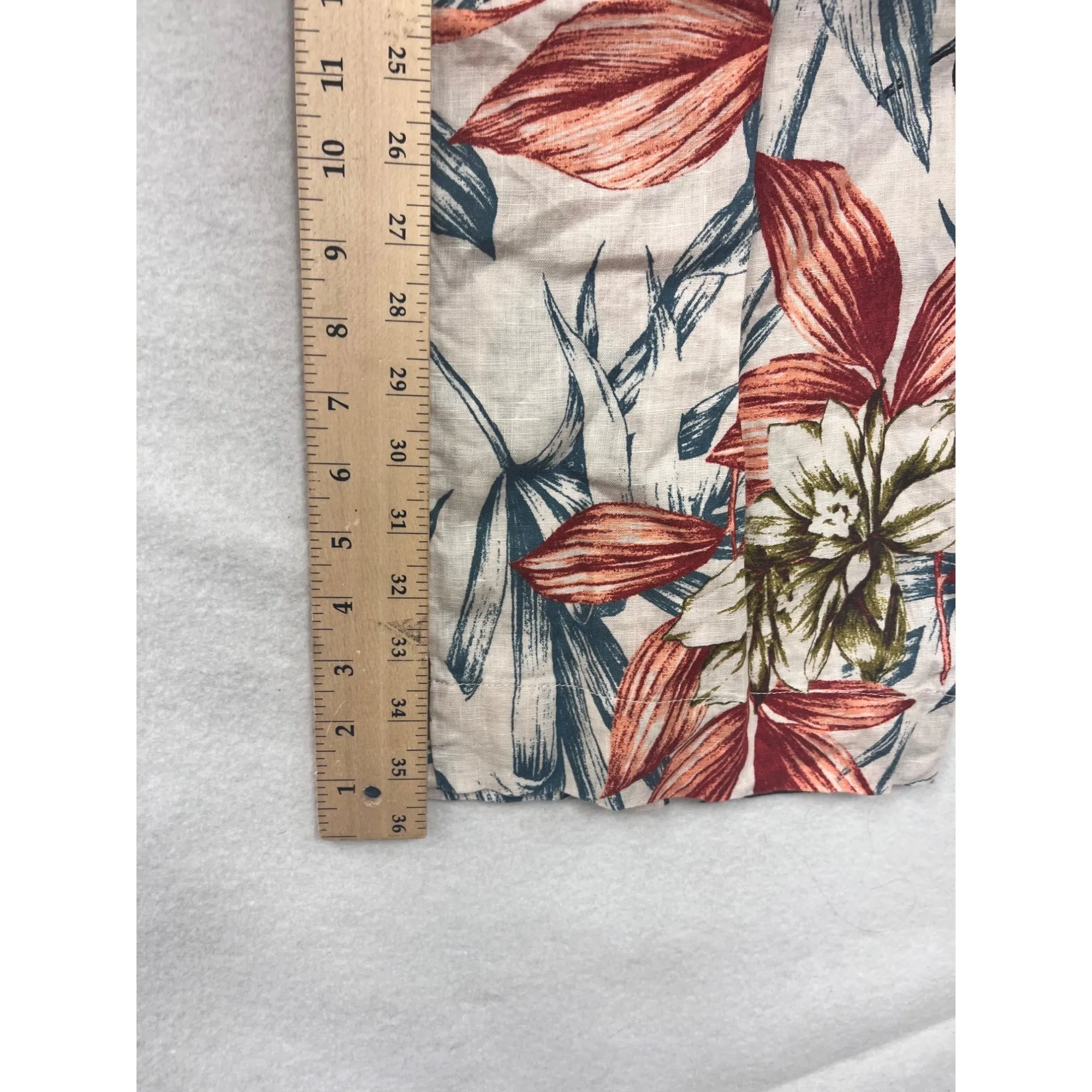 C&C California Womens Floral Printed Wide-Leg Linen Pants S #6552