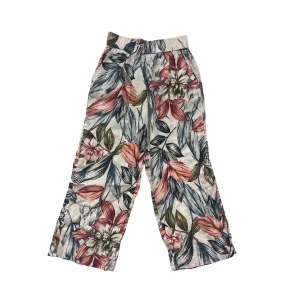 C&C California Womens Floral Printed Wide-Leg Linen Pants S #6552