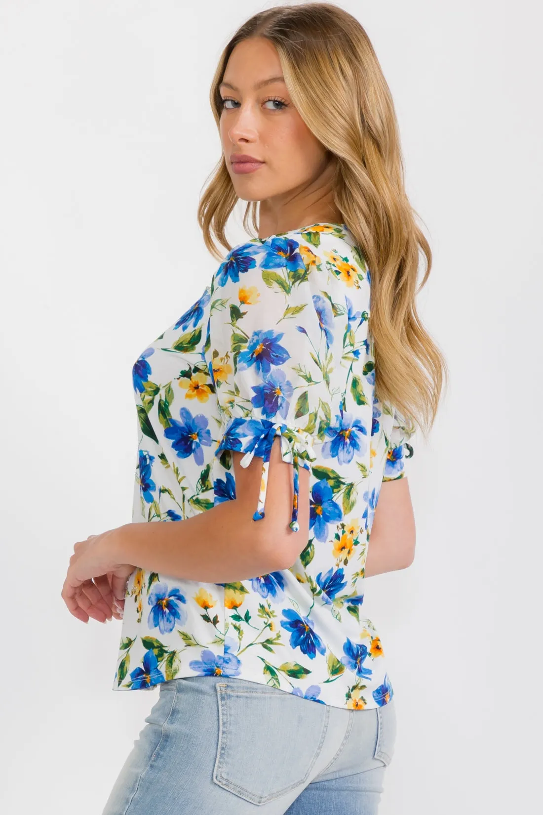 CASCADE RUFFLE TIE SHIRT
