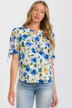 CASCADE RUFFLE TIE SHIRT