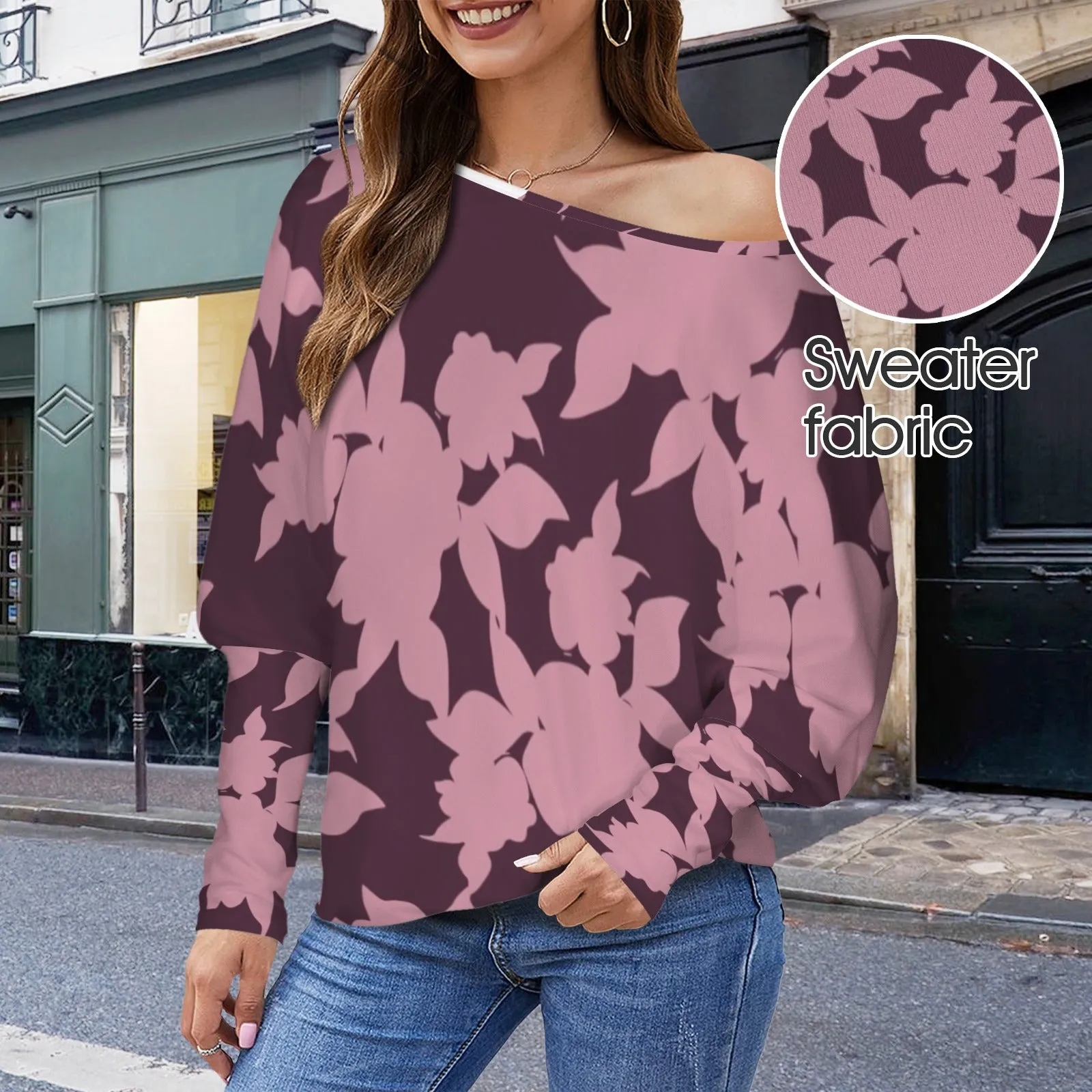 Casual Long Sleeve Off Shoulder Sweater