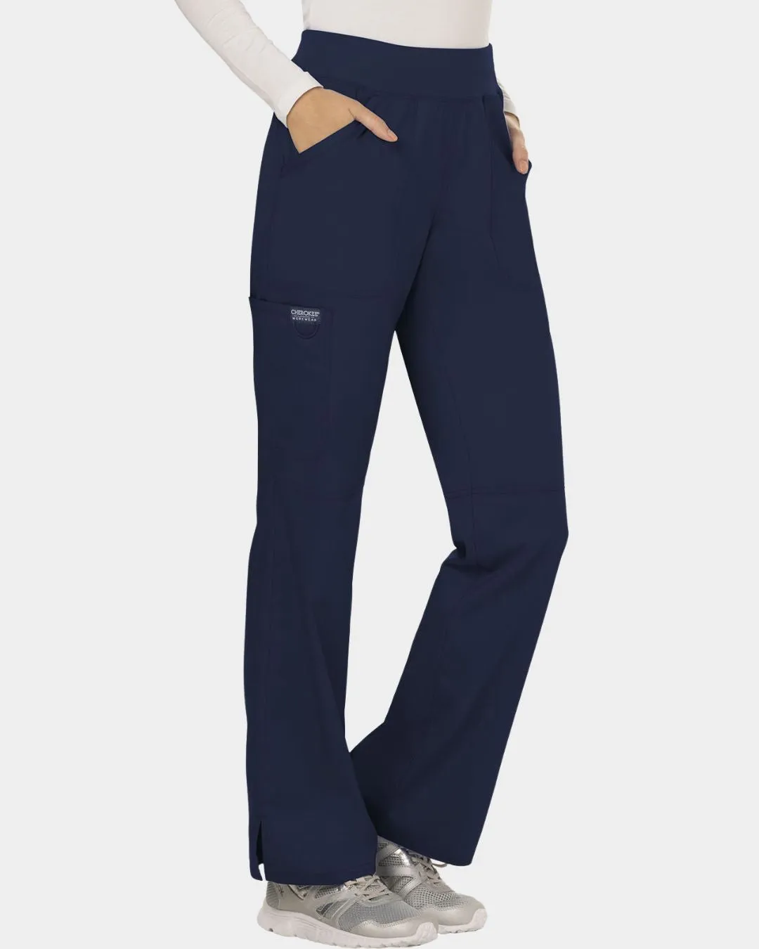 Cherokee Womens Mid Rise Straight Leg Pull-on Pant - WW110