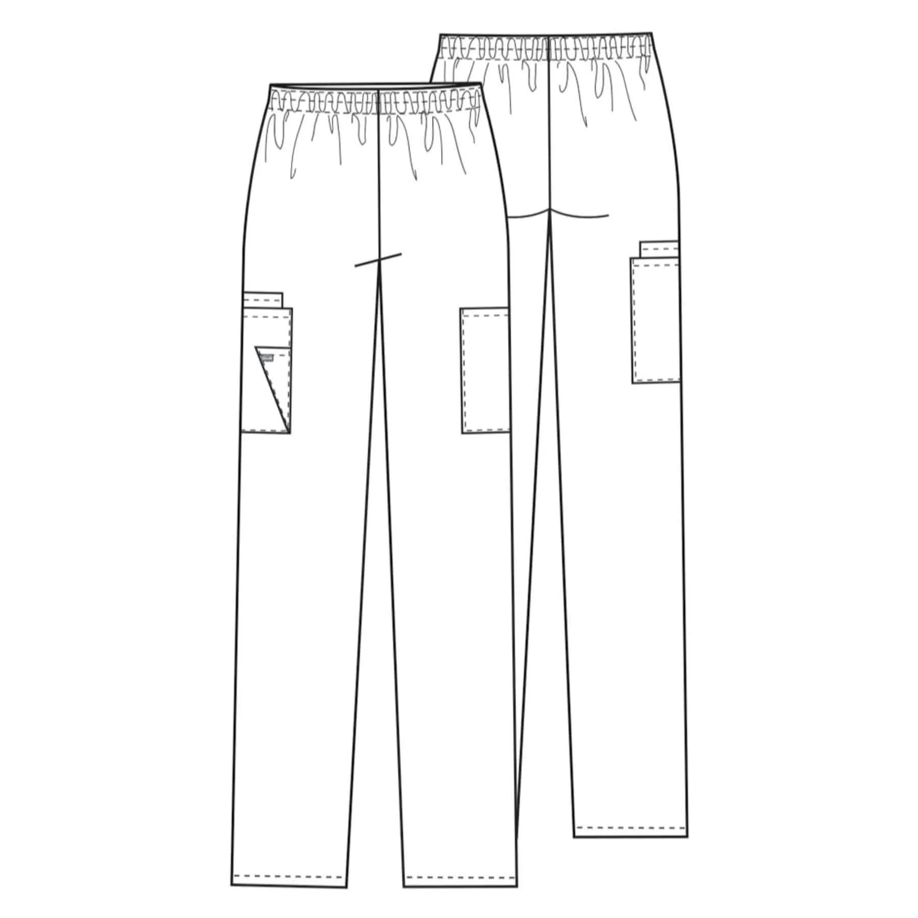 Cherokee Workwear 4200 Scrubs Pants Womens Natural Rise Tapered Pull-On Cargo Black
