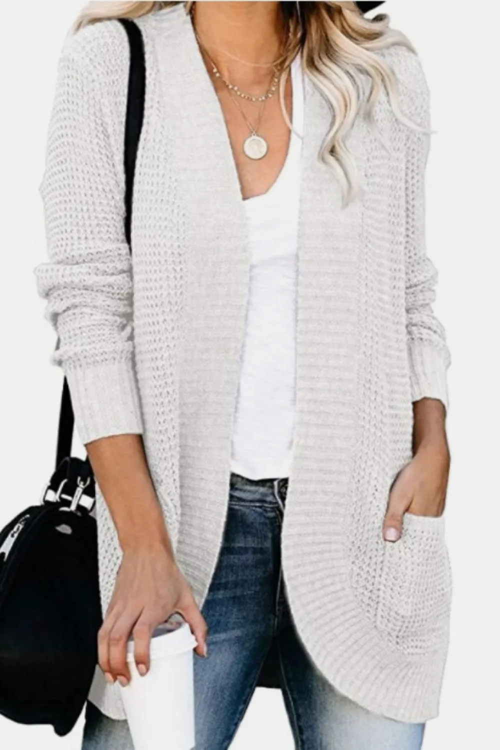 Chunky Knit Longline Cardigan with Pockets