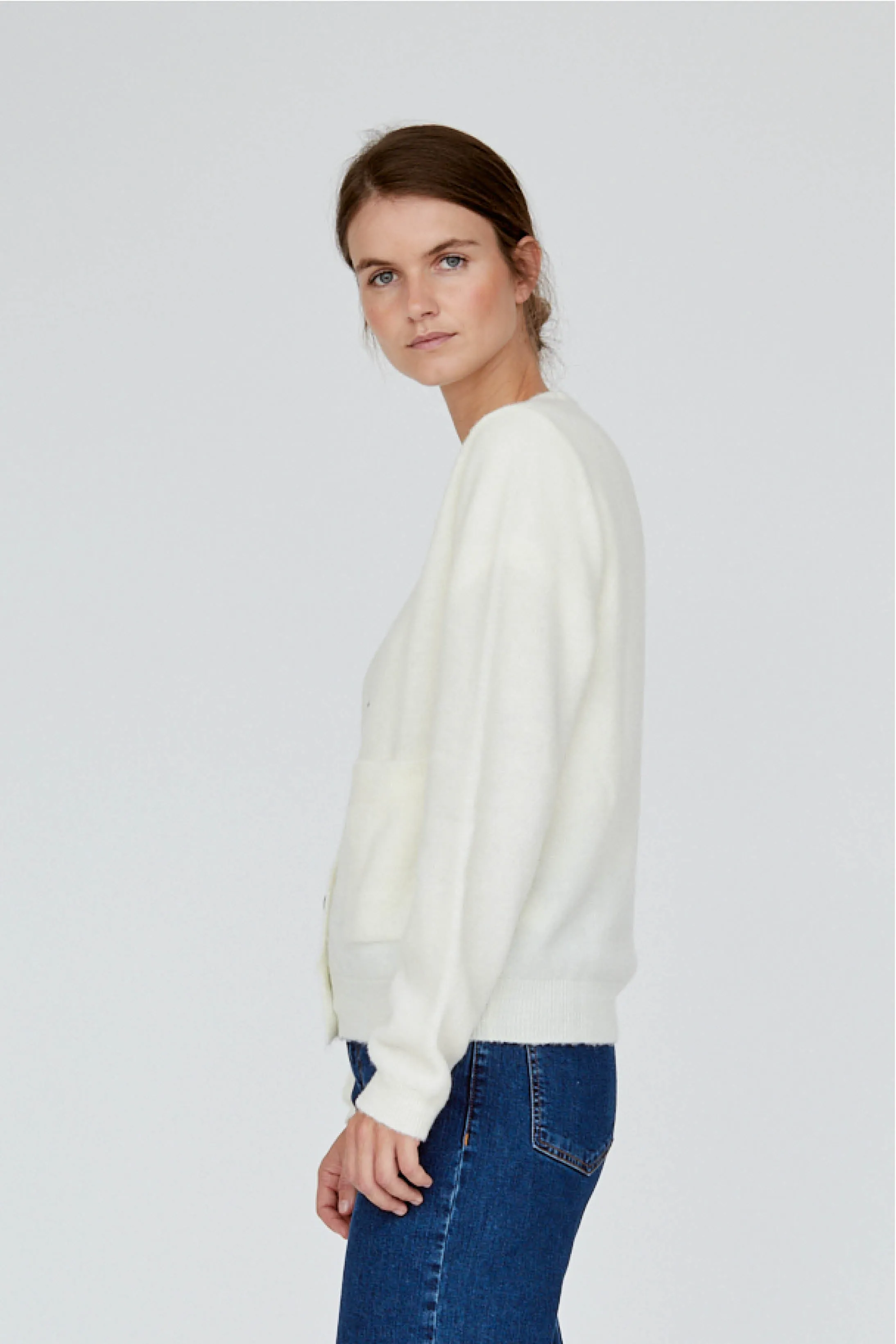 Claudia V-Cardigan W. Pockets - Birch