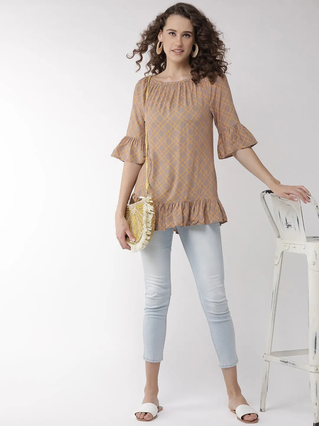 Coffee Brown Off Shoulder Top