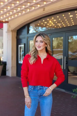 Collared V-Neck Sweater