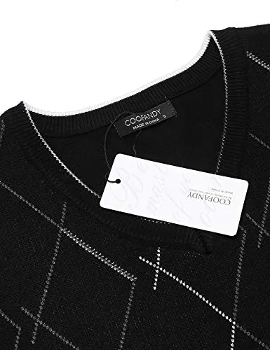 COOFANDY Cotton V-Neck Sweater Vest