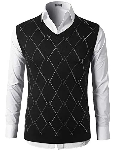 COOFANDY Cotton V-Neck Sweater Vest