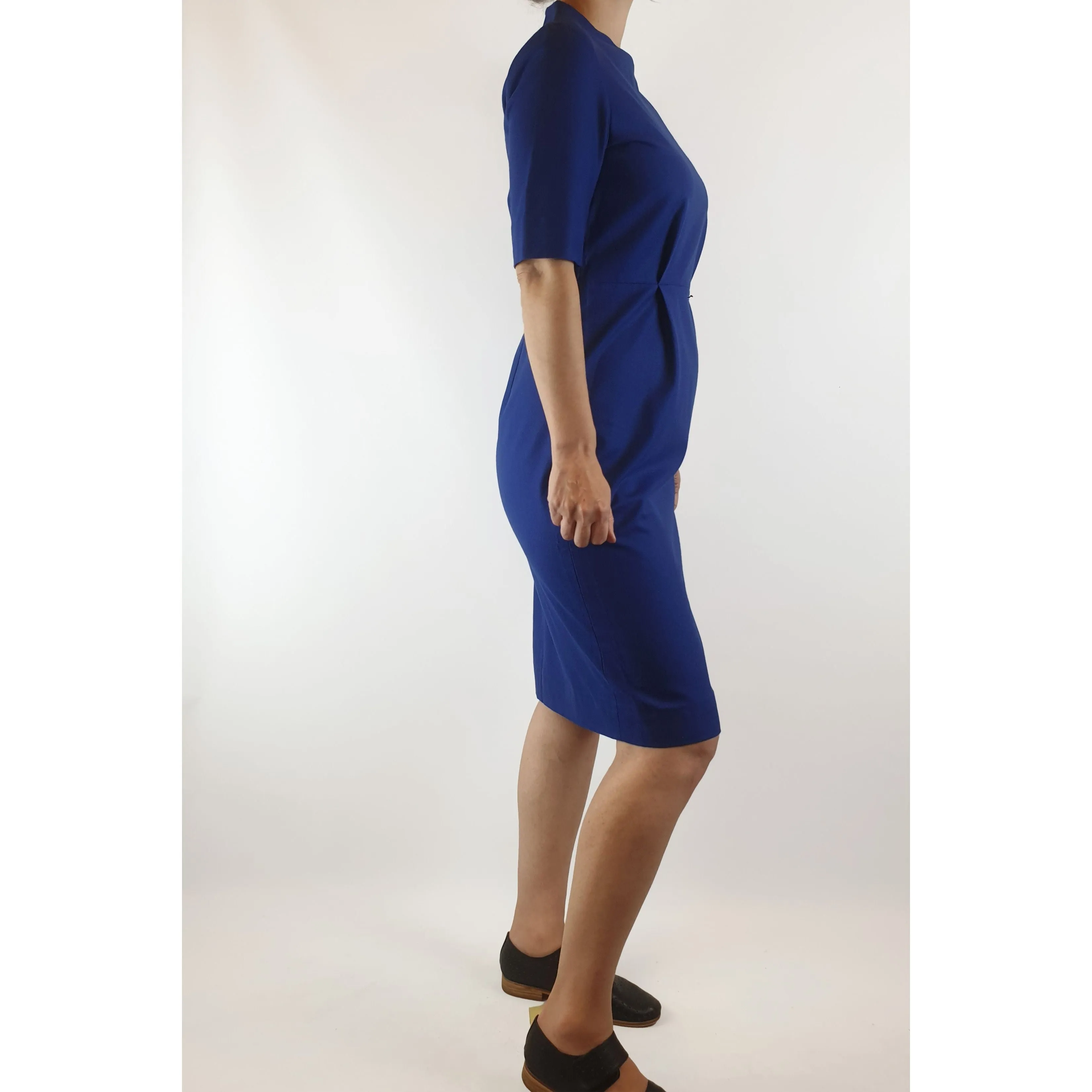 Cos blue wool majority dress with half length sleeves size 36 (best fits size 8)