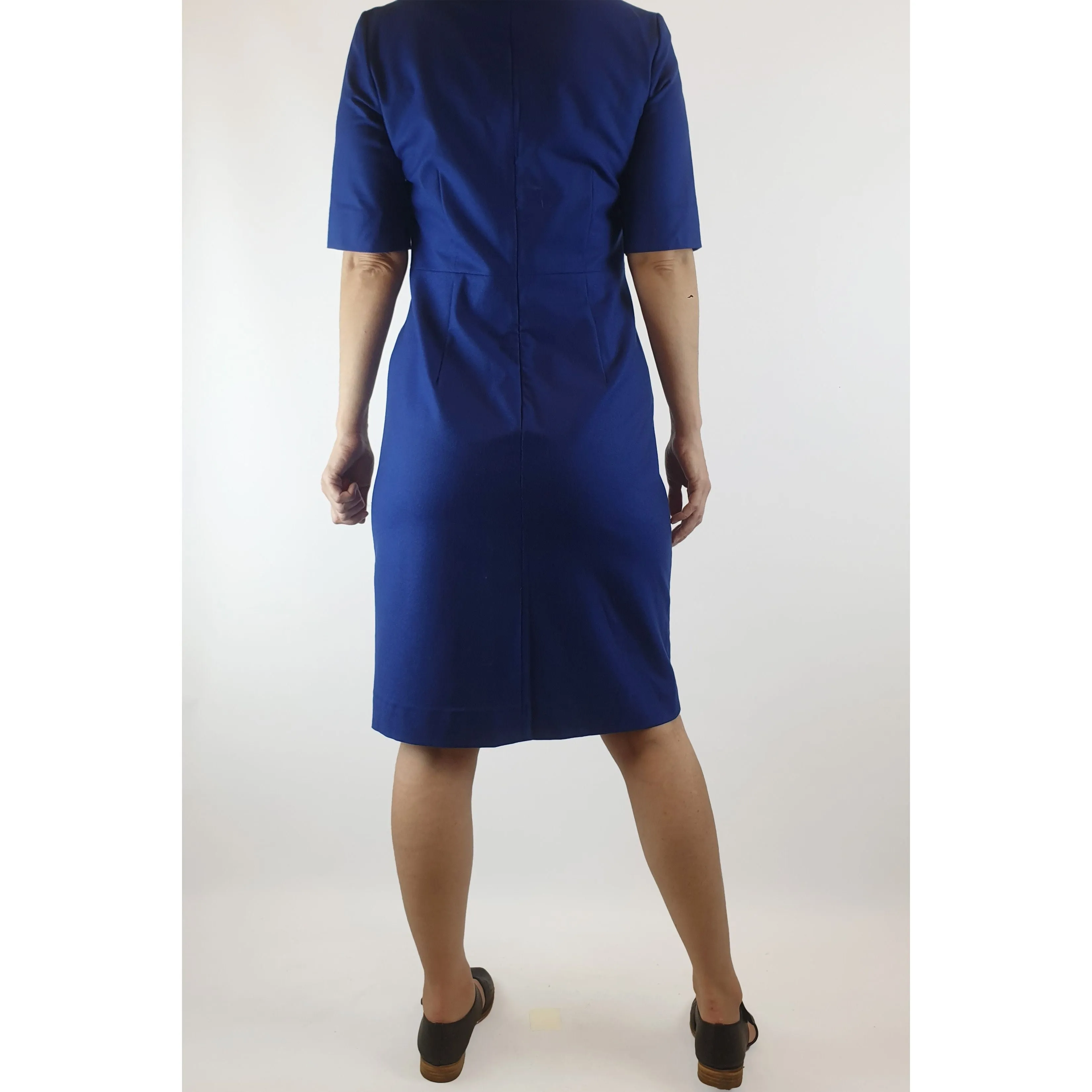 Cos blue wool majority dress with half length sleeves size 36 (best fits size 8)