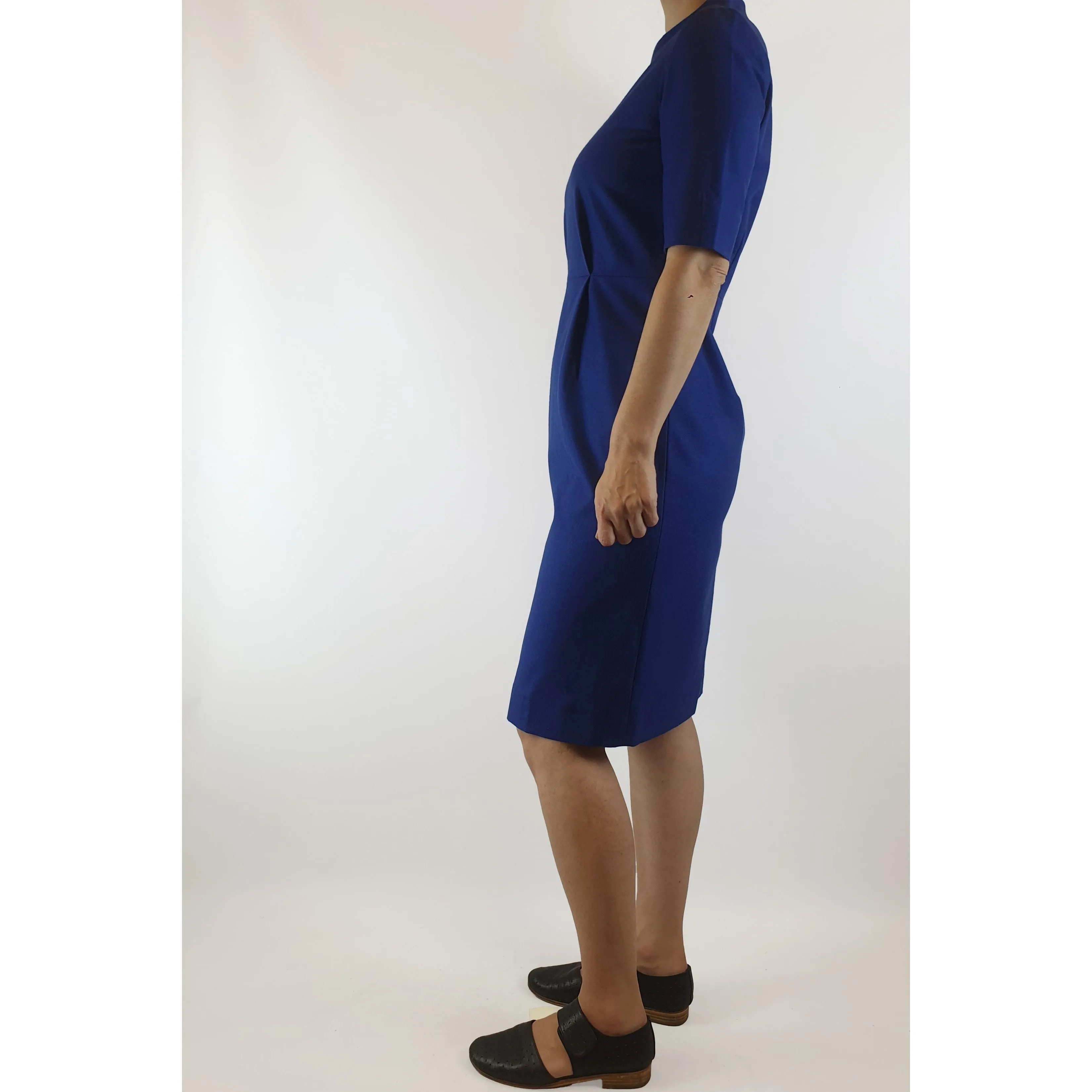 Cos blue wool majority dress with half length sleeves size 36 (best fits size 8)