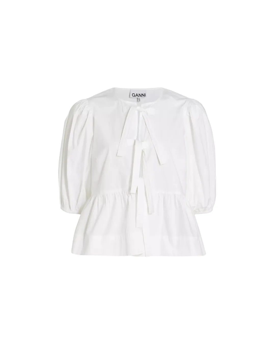 COTTON POPLIN PEPLUM BLOUSE
