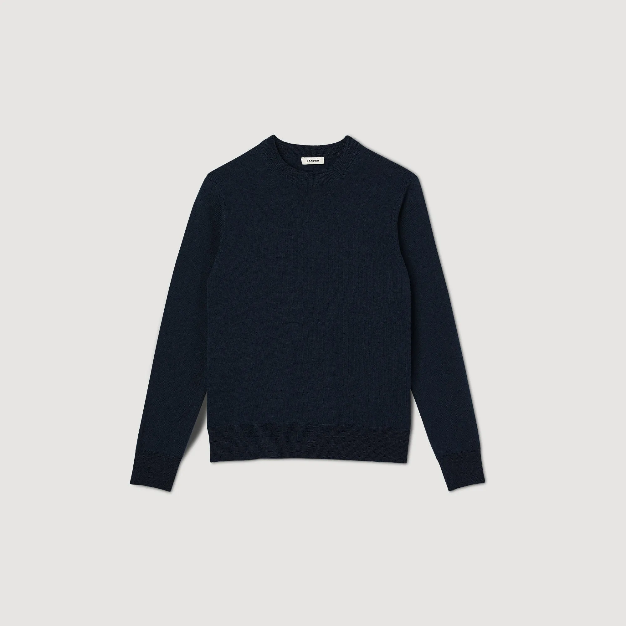 Crew Merinos Fine Knit Wool Sweater Navy Blue