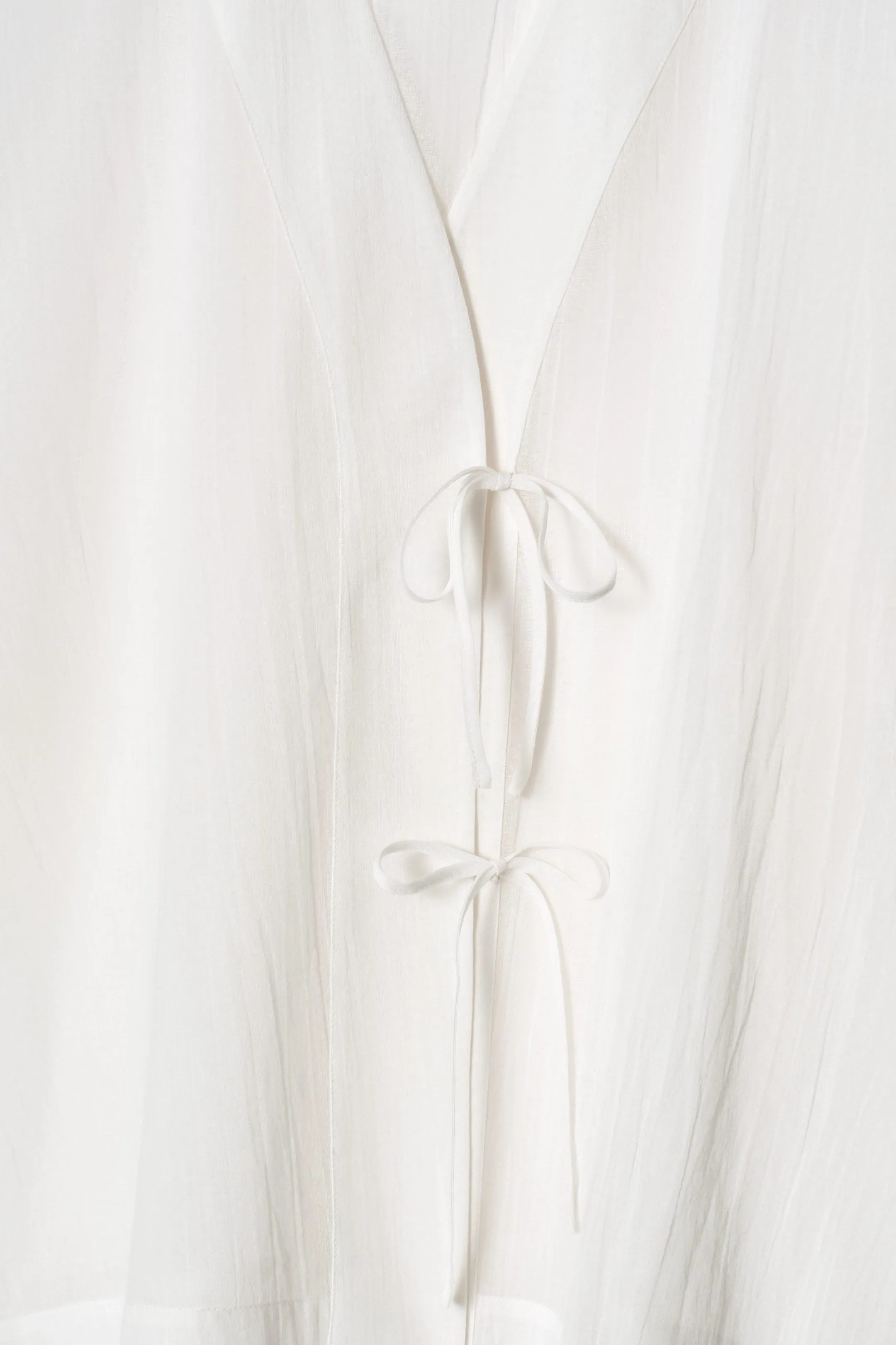 Crinkled tie-front beach shirt