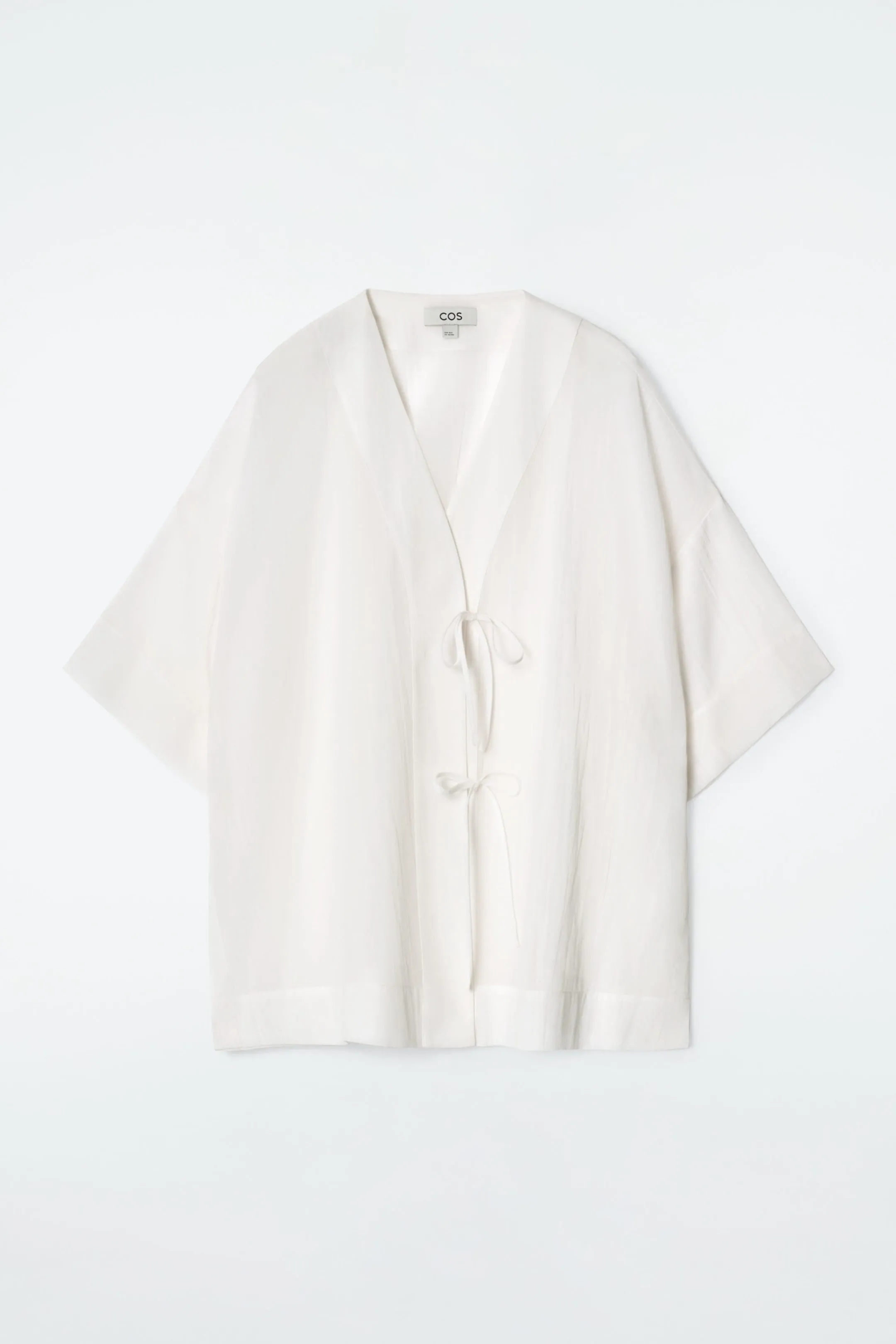 Crinkled tie-front beach shirt