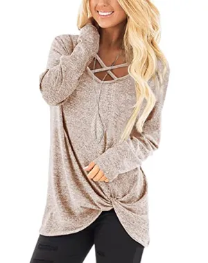 Criss Cross V-Neck Sweaters