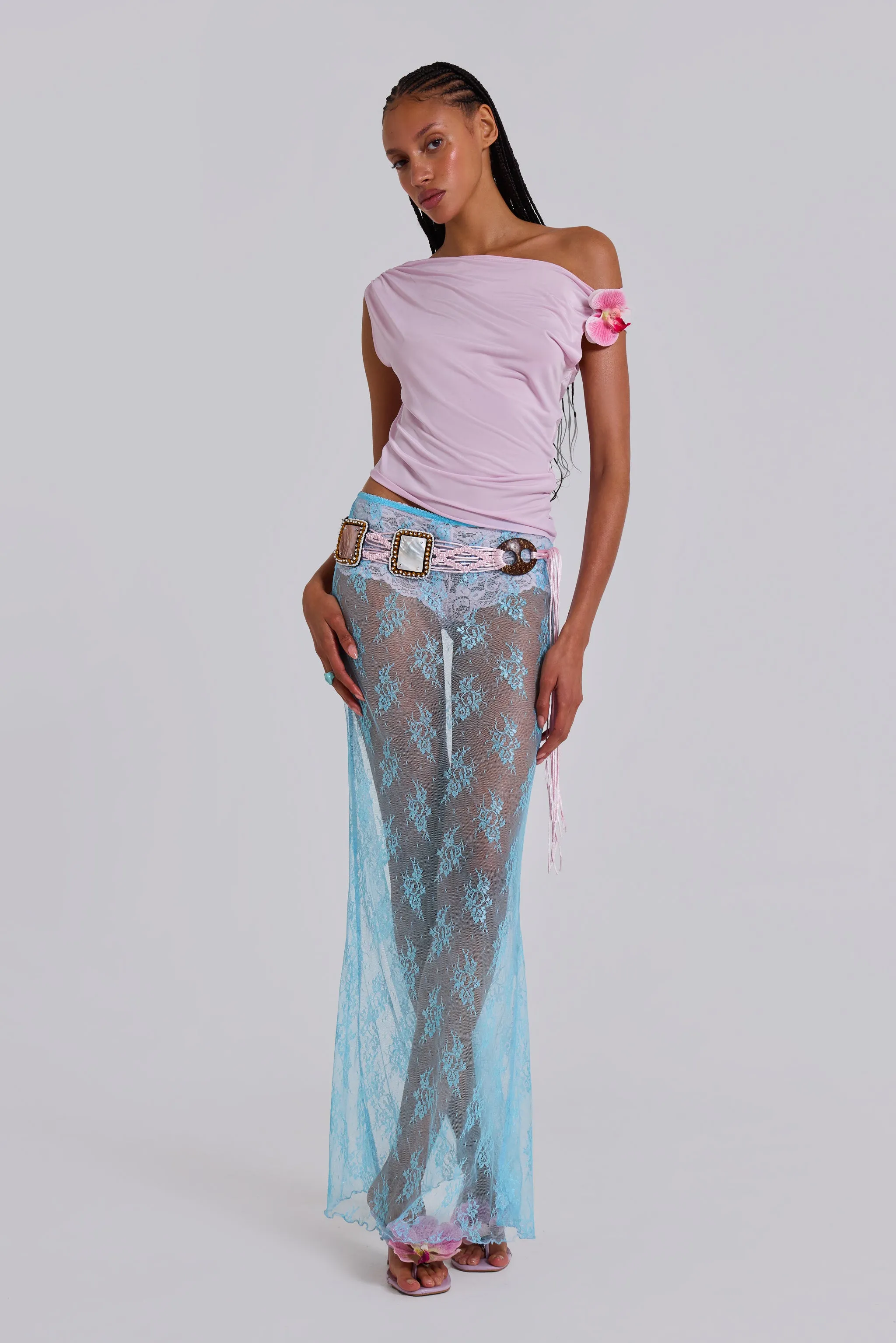 Dare To Drape In Pink With Flower Detail