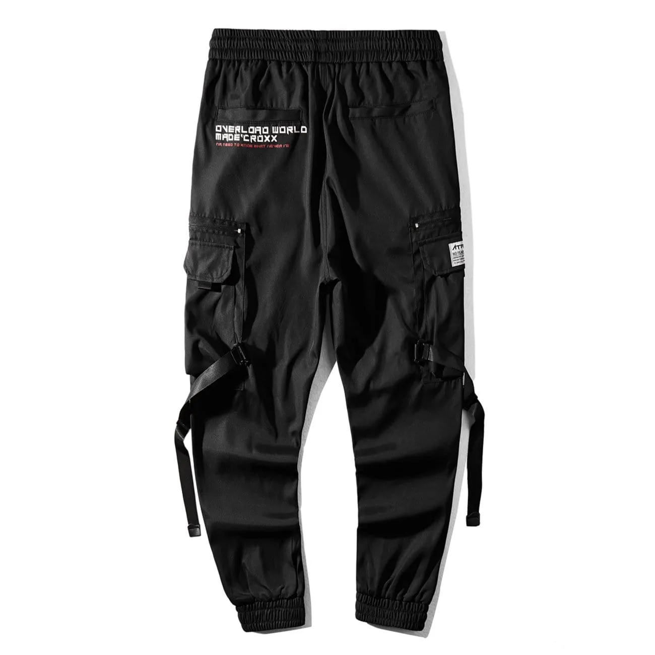 Dark Combat Ribbons Zip Up Pockets Cargo Pants