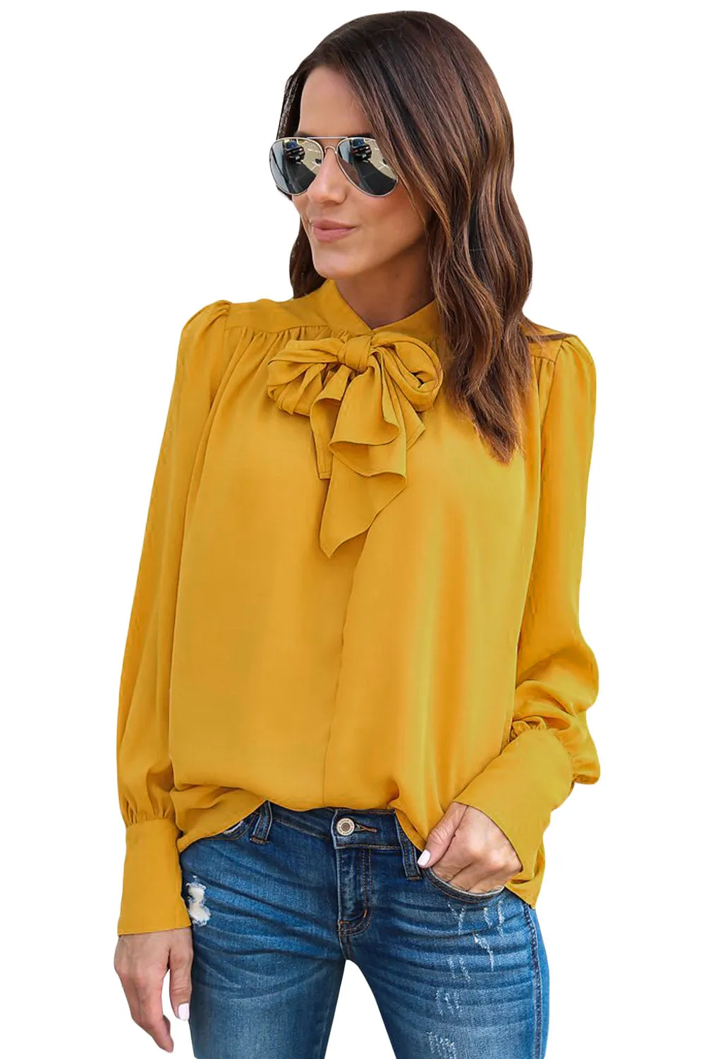 Demi Tie Neck Blouse Plus