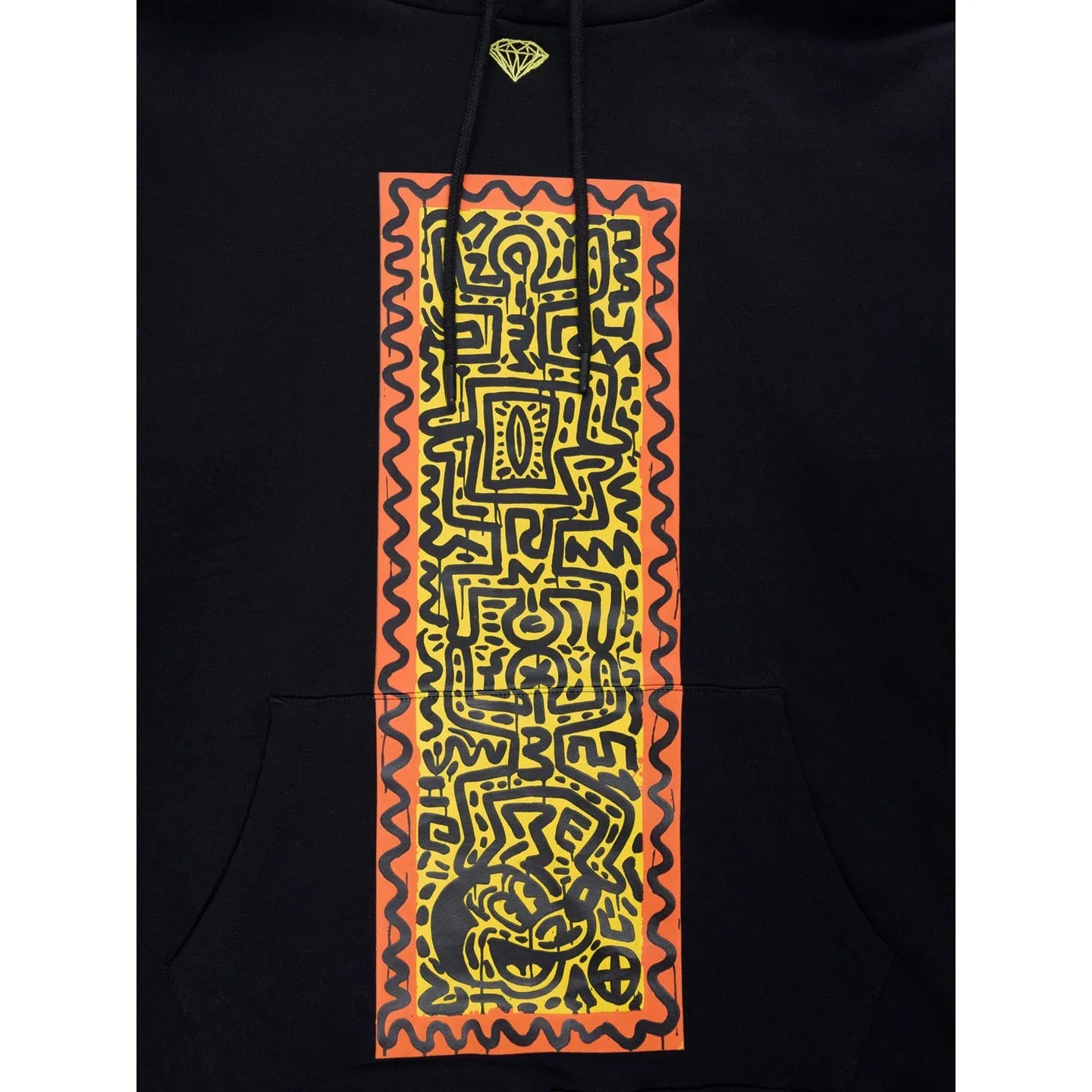 Diamond Supply Co Men x Disney Mickey Mouse x Keith Haring Mickey Meets Haring Hoodie Black DSCMTG101-BLK