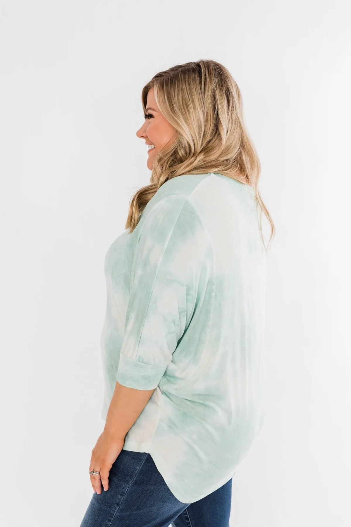 Dolman Sleeve Tie Dye Top- Mint