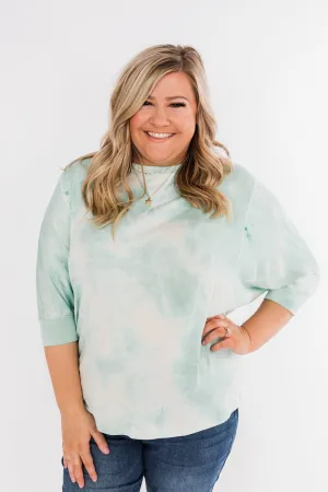 Dolman Sleeve Tie Dye Top- Mint