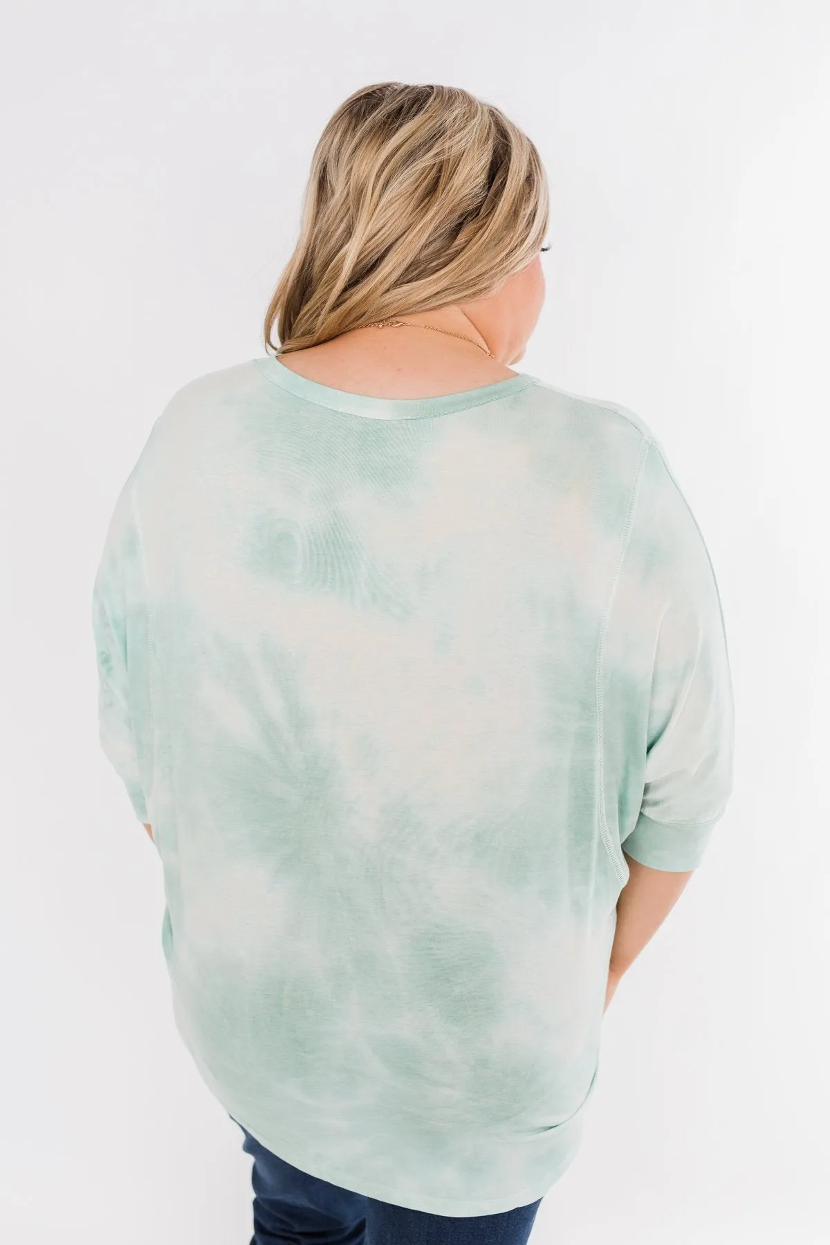 Dolman Sleeve Tie Dye Top- Mint