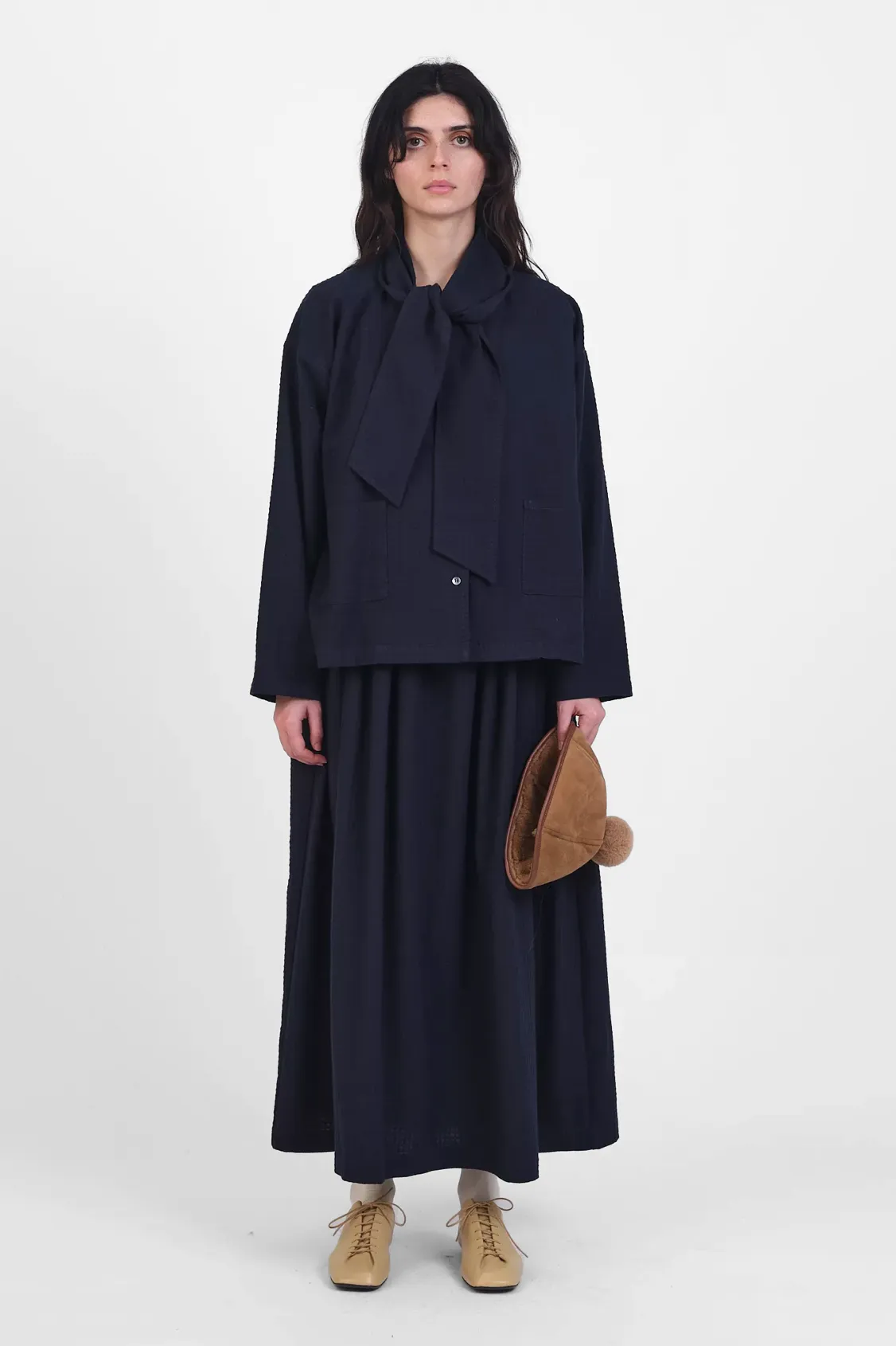 Dorothy Shirt in Dark Navy Japanese Waffle