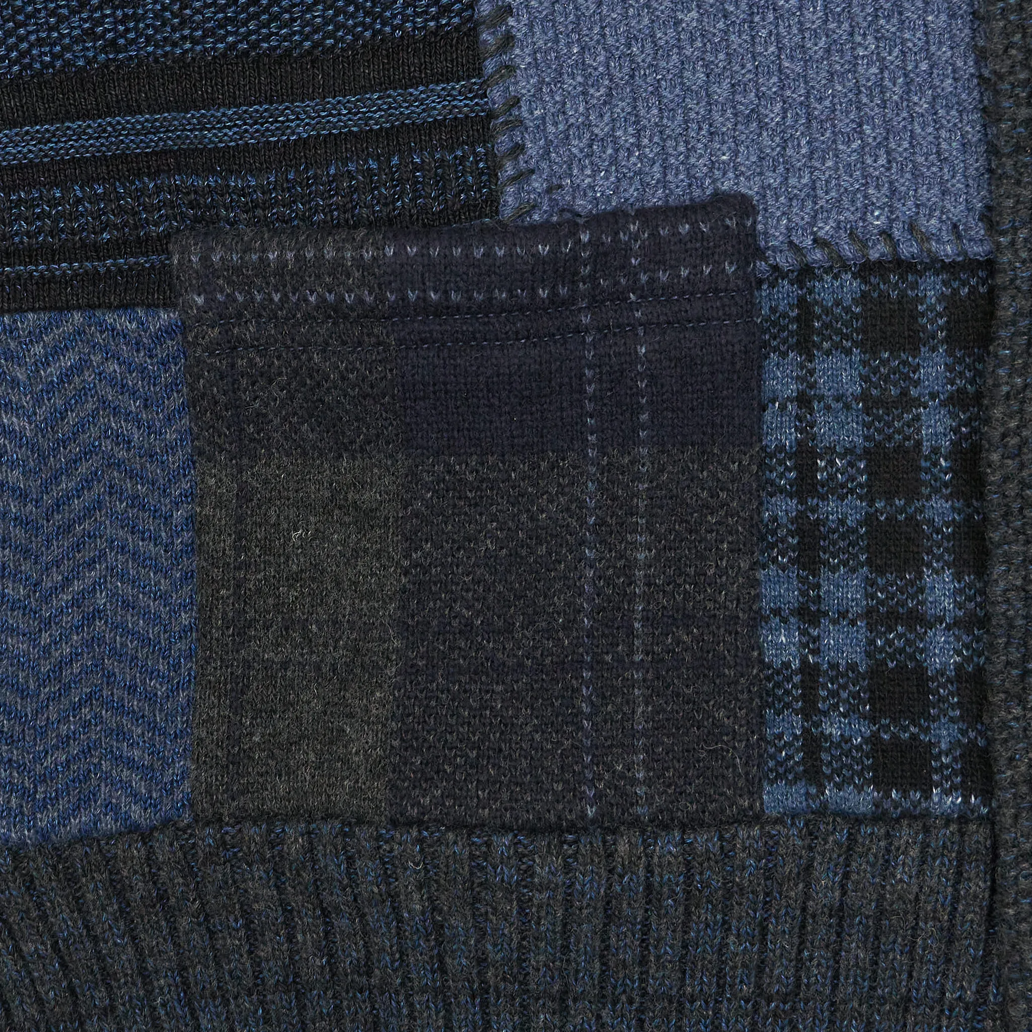 Double RL Patchwork Indigo Shawl Cardigan