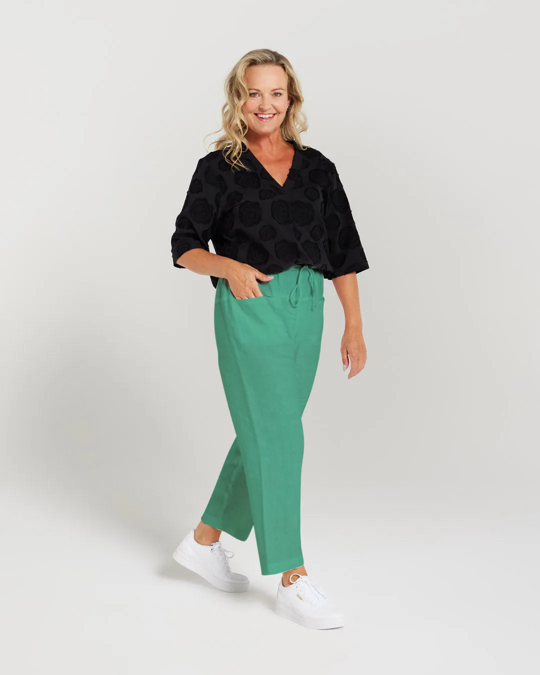 Drawcord Elastic Waist Pant