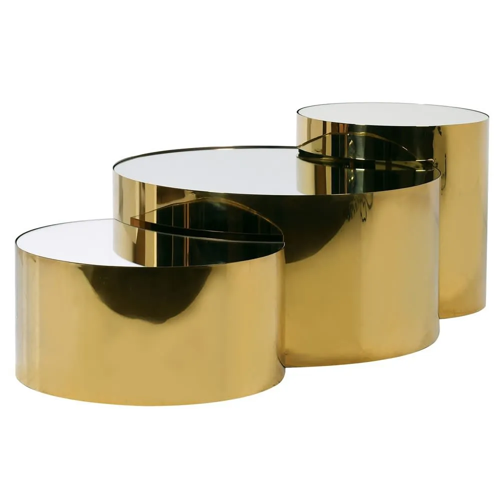 Dwell Gold Mirror Top Nest Tables