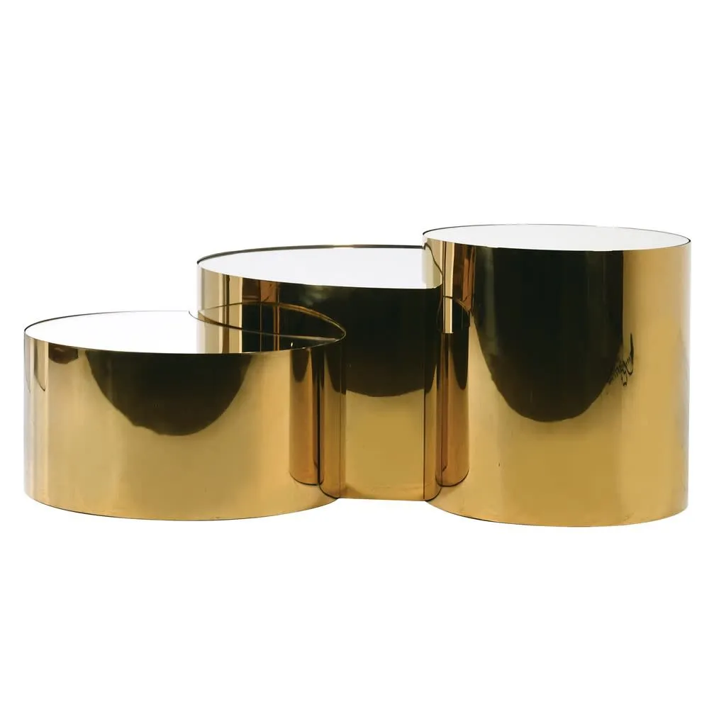 Dwell Gold Mirror Top Nest Tables