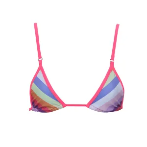 ELECTRA STRIPE BIKINI TOP - SUNSET / FUSCHIA